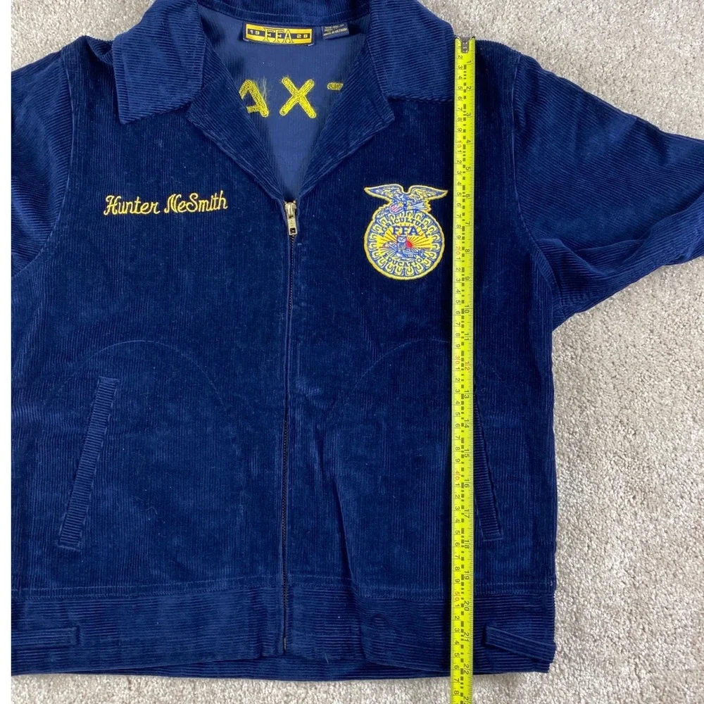 Vintage FFA Texas Rudder Corduroy Jacket Navy Blue Men's Size 36 Hunter McSmith